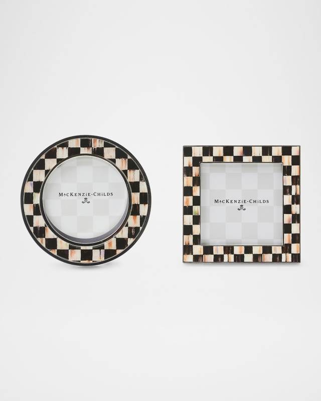 Courtly Check Silver-Plated Picture Frames, Set of 2